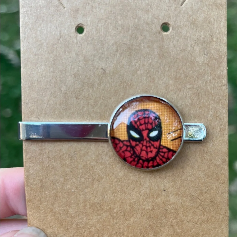 Upcycled Spider-Man Tie Clip